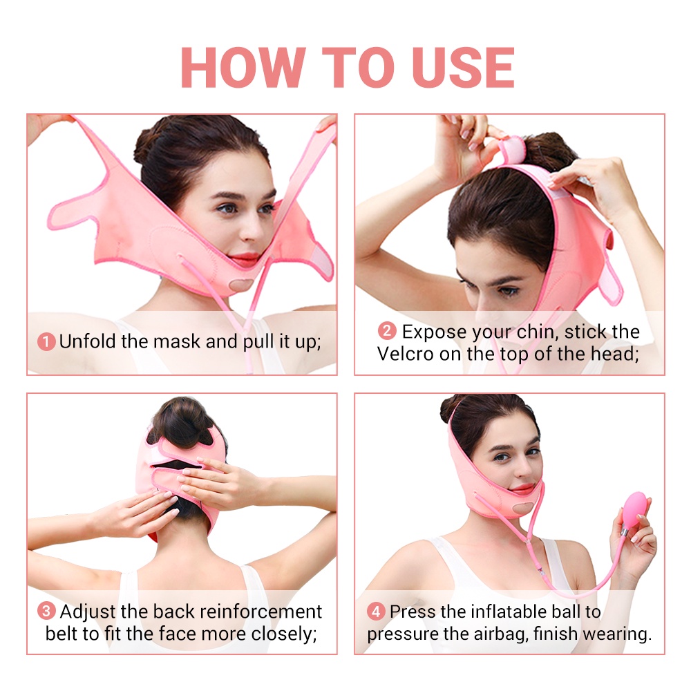 Junlaikang Đai Bơm Hơi Làm Thon Gọn Mặt Tạo Cằm Đôi