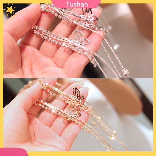 Đôi khuyên tai dài hình bươm bướm đính đá thời trang cho nữ