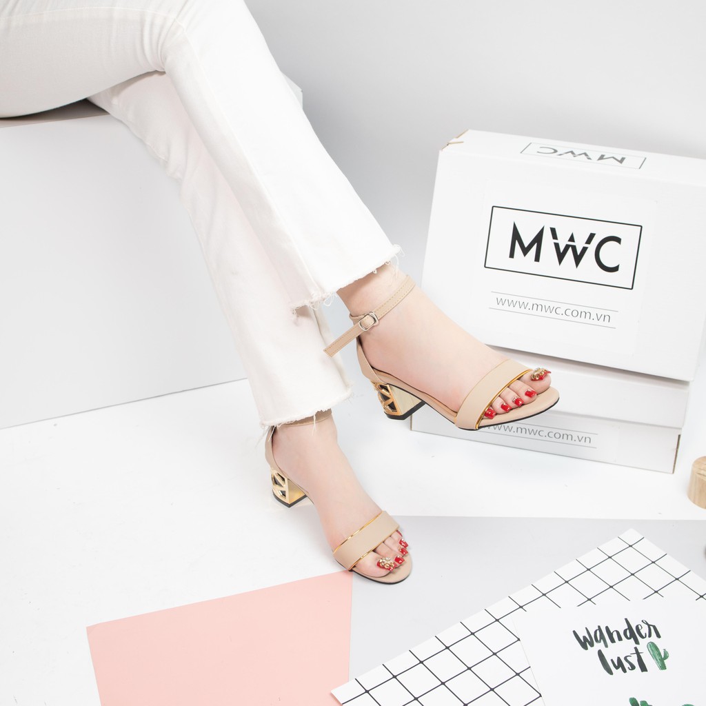 Giày Cao Gót MWC Quai Ngang Viền Gót Sang Trọng NUCG- 3590
