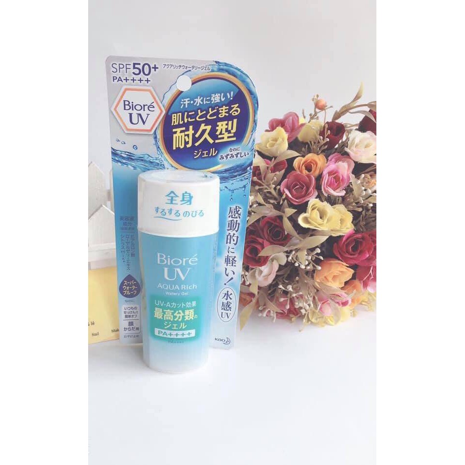 KEM CHỐNG NẮNG BIORE UV AQUA RICH WATERY GEL NỘI ĐỊA NHẬT 90ML CHÍNH HÃNG - 3680