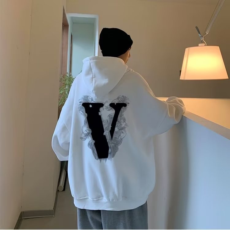 Áo Hoodie Tay Dài In Chữ V Sáng Tạo Thời Trang Đường Phố Cho Nam Và Nữ Size M-5XL