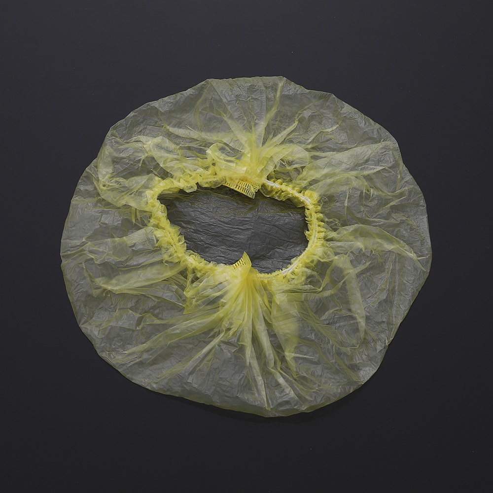 Set 100 Mũ Tắm Trùm Đầu Bằng Nhựa Trong Suốt Co Giãn Chống Nước Nhiều Màu Sắc Dùng Một Lần