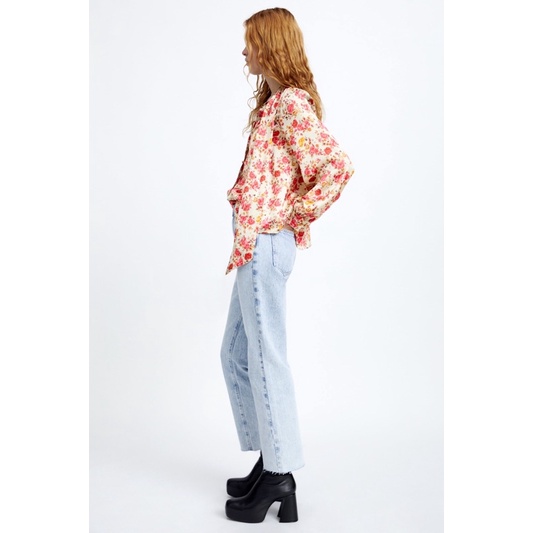 Áo sơ mi hoạ tiết hoa ZARA AUTH SIZE XS