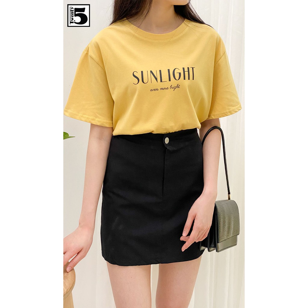 Chân váy nữ trơn dáng A chất kaki mỏng Twentyfive 3707