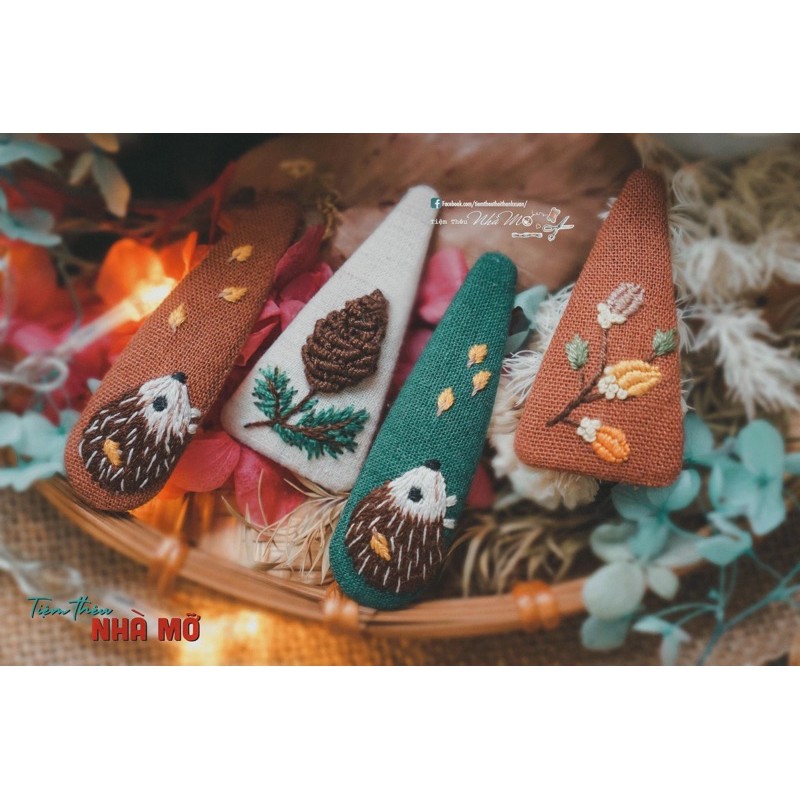 Phôi kẹp tóc DIY để bạn làm kẹp tóc thêu.