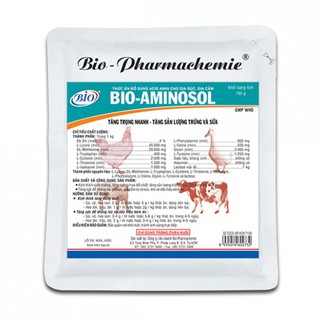 Bio Aminosol 100g vỗ béo, tăng trọng nhanh, tăng trứng trên gà, vịt, heo