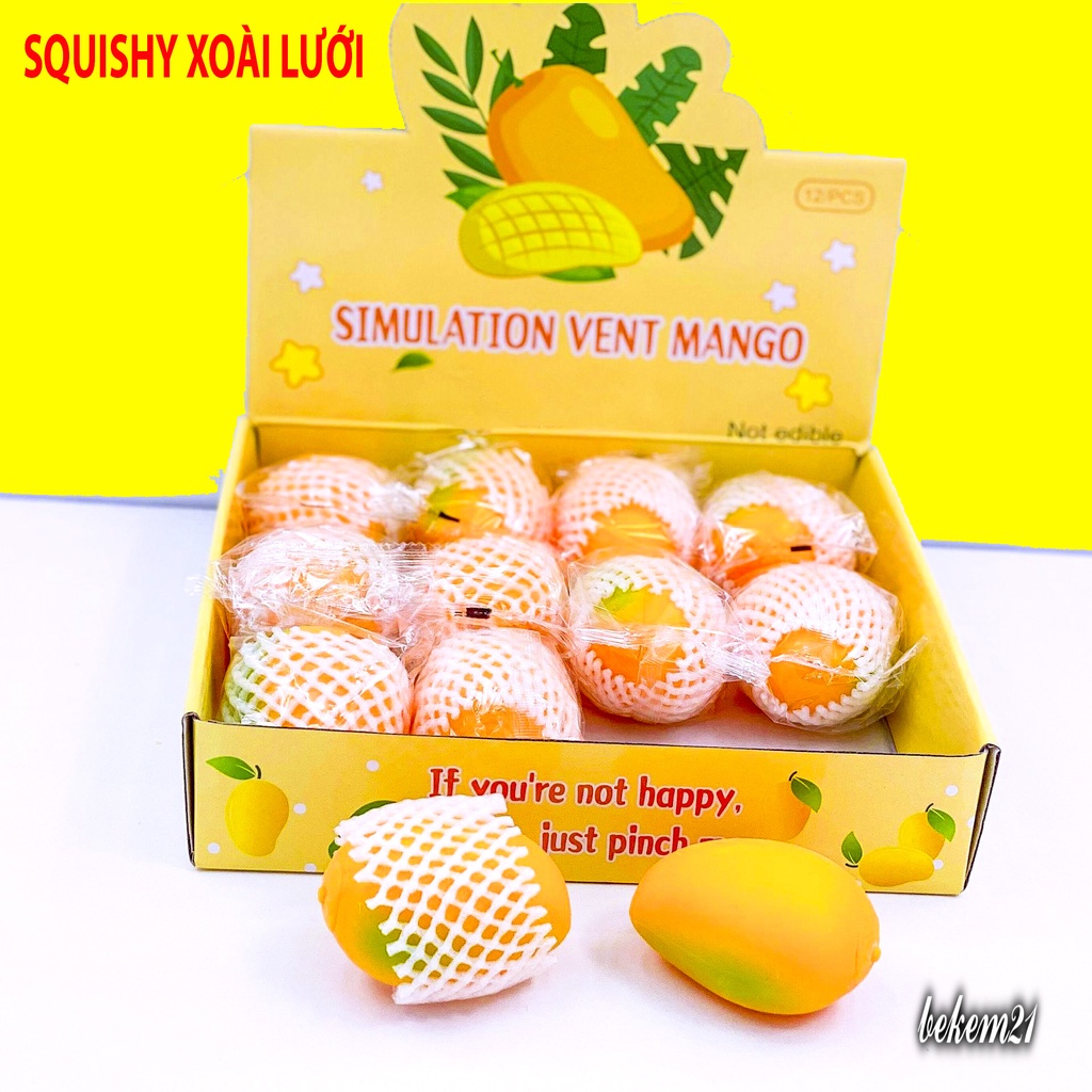 SQUISHY Hình Quả Xoài Chính Vàng Quả Xoài Xanh Lét Kèm Bọc Mềm Mịn Chậm Tăng đáng yêu mochi slime có hư
