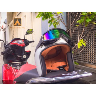 [Freeship] Combo Mũ bảo hiểm 3/4 màu Trắng + UV500