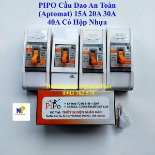 [PIPO] Cầu Dao An Toàn (Aptomat) CB cóc 15A,20A,30A,40A loại Có Hộp Nhựa