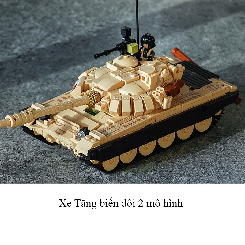Đồ chơi Lắp ráp Xe Tăng Liên Xô T-72, Sluban B1011 Russy Tank, Xếp hình thông minh, Mô hình Xe Tăng