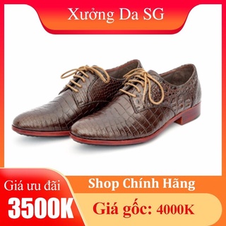 Giầy Tây Xỏ Dây Da Cá Sấu Cao Cấp