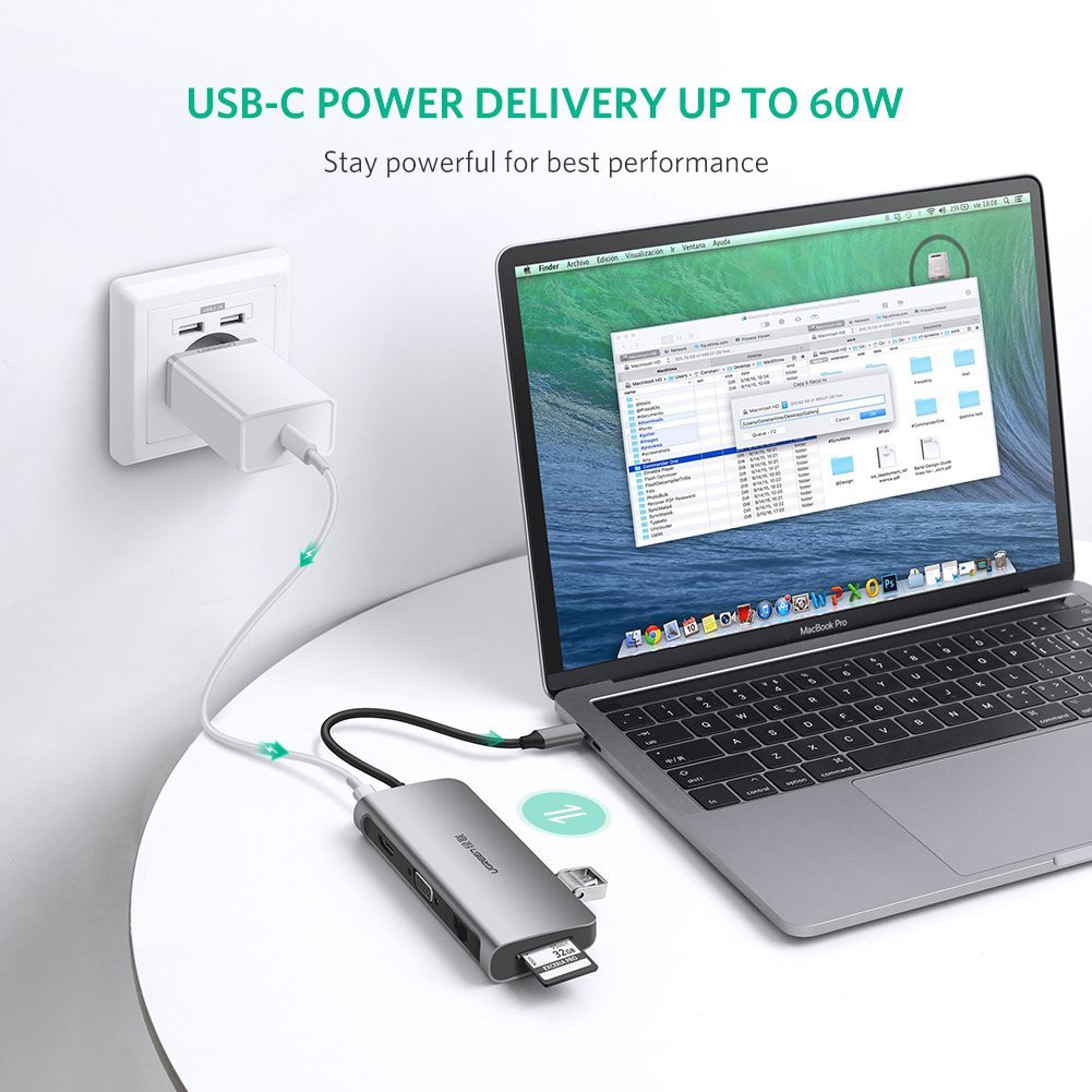 [Mã 159ELSALE hoàn 7% xu đơn 300K] USB Type C Multifunction 9in1 Full cổng UGREEN 40873