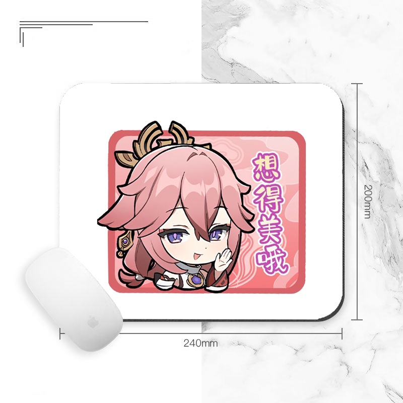 Miếng di chuột in hình GENSHIN IMPACT ver CHỮ NHẬT game anime chibi kê lót chuột chữ nhật