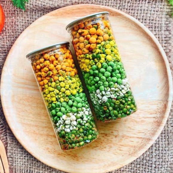 Đậu hà lan mix 5 vị 450g Lê Hải, tỏi ớt, wasabi, sữa, phô mai, sầu riêng