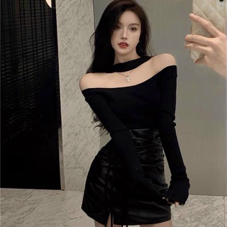 Áo Croptop tay dài trễ vai , Áo trễ vai tay dài nữ phong cách hàn quốc siêu xinh.