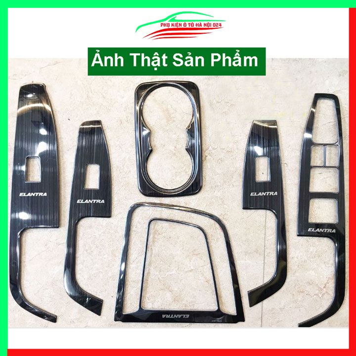 Ốp nội thất cho xe ô tô Hyundai Elantra 2016-2019 vân Titan bảo vệ chống trầy xước và làm đẹp xe