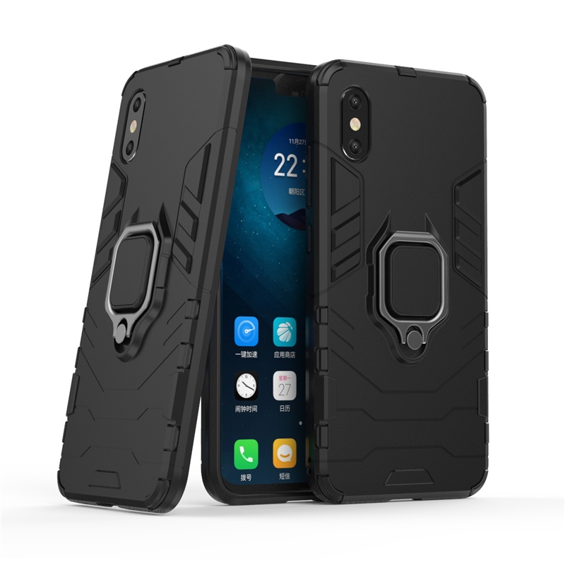 Ốp Điện Thoại Kiểu Giáp Iron Man Kèm Giá Đỡ Nhẫn Từ Tính Cho Xiaomi Mi 8 8 Pro 8 Se 8 Lite 5x 6x Mi A2 Lite A1 A2