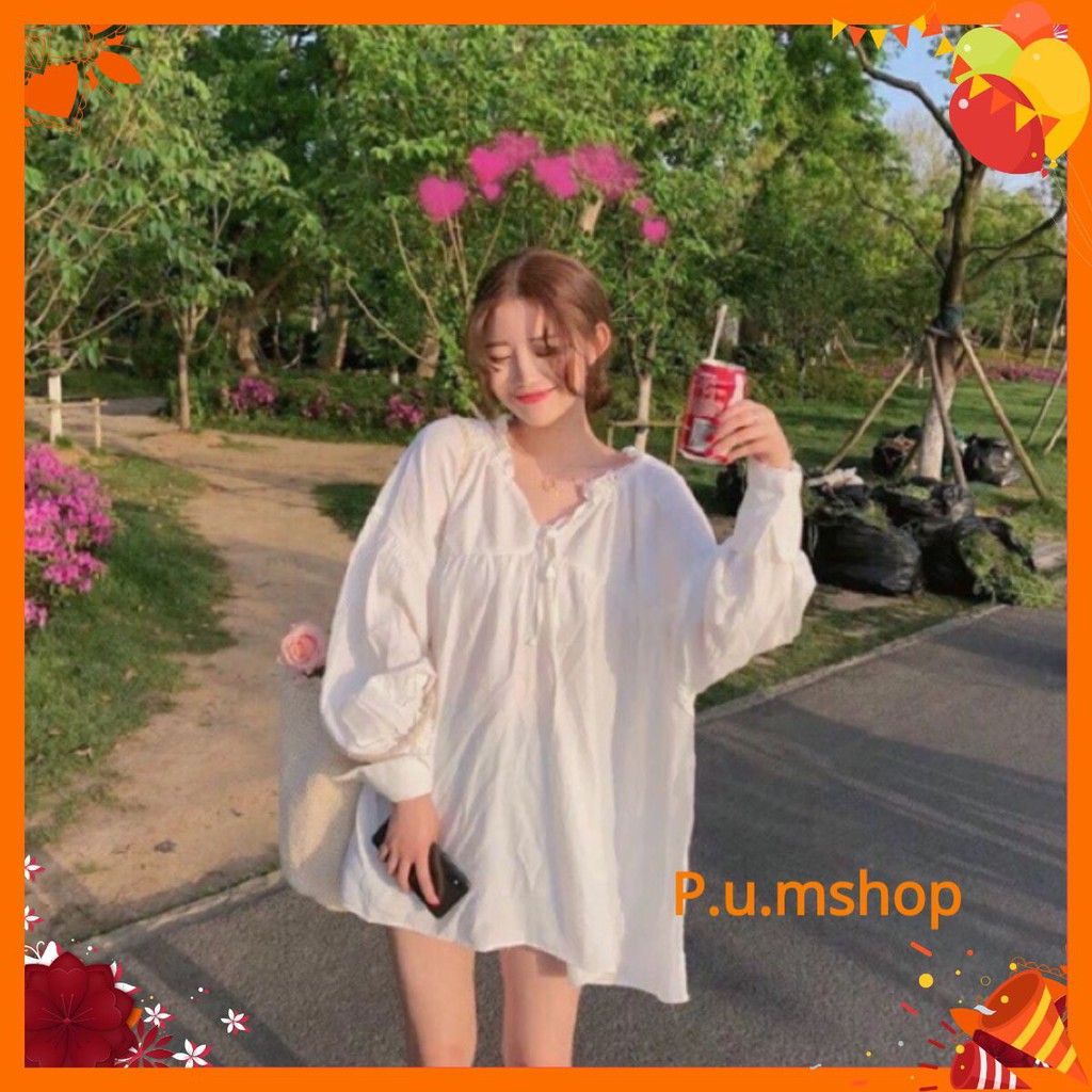 Áo babydoll form rộng oversize giấu quần ulzzang hottrend hottrend 2019