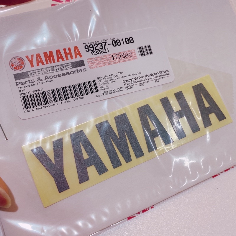Decal tem chữ YAMAHA 12x2,8cm cao cấp Chính hãng Yamaha