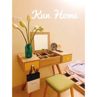 Bàn Trang Điểm Bắc Âu 2 Ngăn Kéo gương giữa - GP43