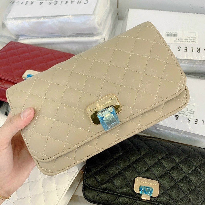 Túi Xách Nữ Đeo Chéo Chần Ô khoá Gập nobox