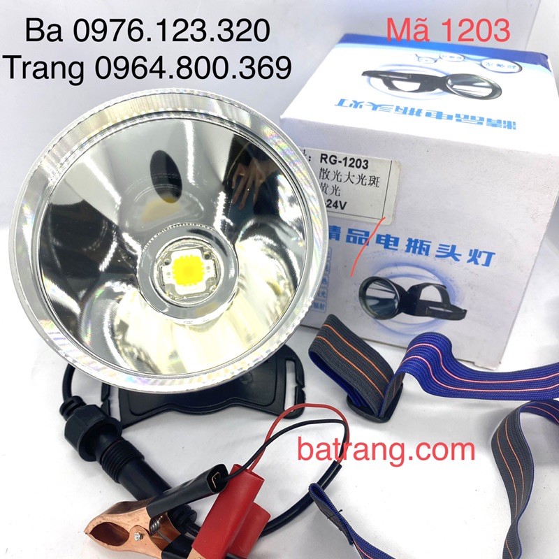 Pha đèn đội đầu siêu sáng 1203 300W Kẹp bình ác quy 9-24V