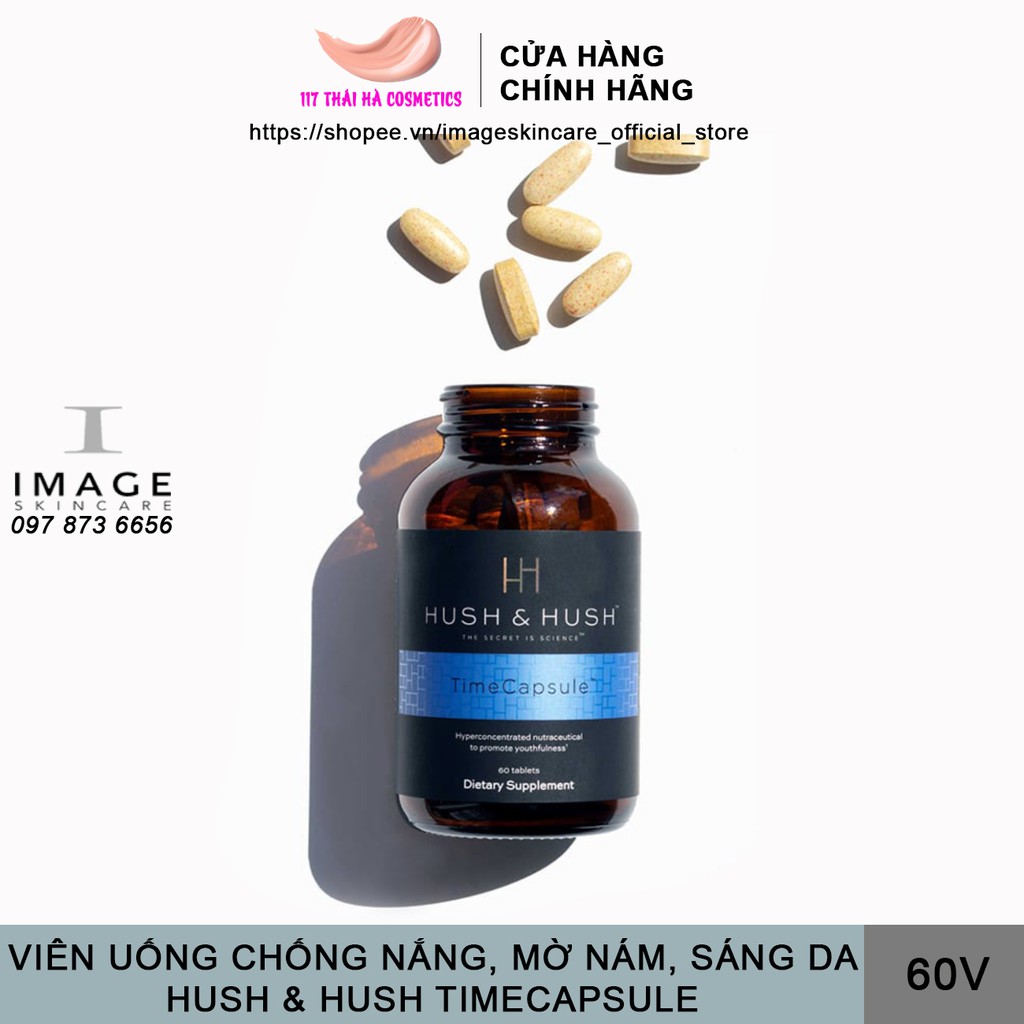 Viên uống Image Skincare Hush Hush Time Capsule giảm thâm nám sáng da 60 viên