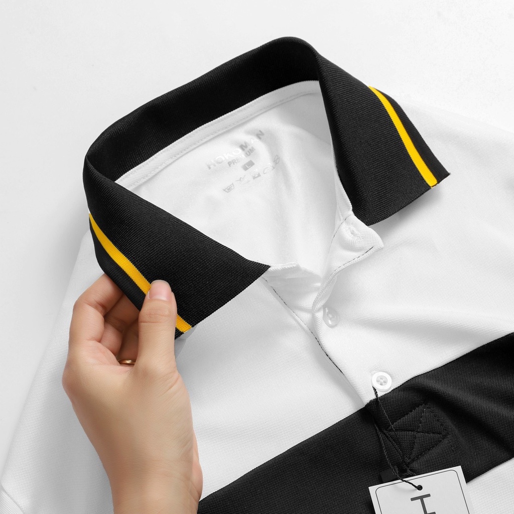 Áo thun cá sấu nam phối màu, áo thun polo nam có cổ thời trang vải mềm mịn, thấm hút tốt - HK209