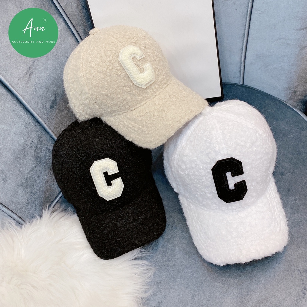 Mũ lưỡi trai lông cừu C E L I N E mới, logo nổi 3D cực chất, phom mũ chuẩn đẹp lên hình cực xinh