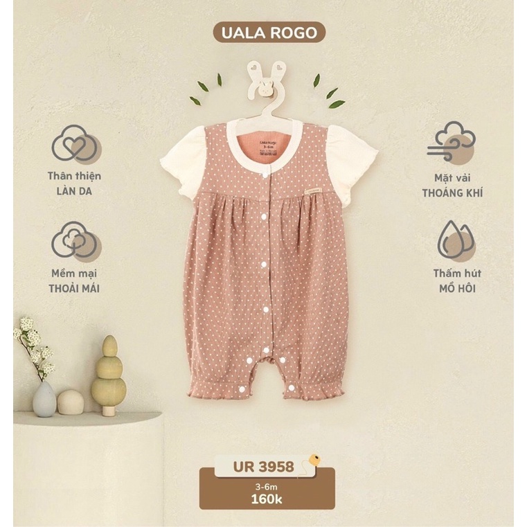 body cộc bé gái uala rogo (3m-12m)