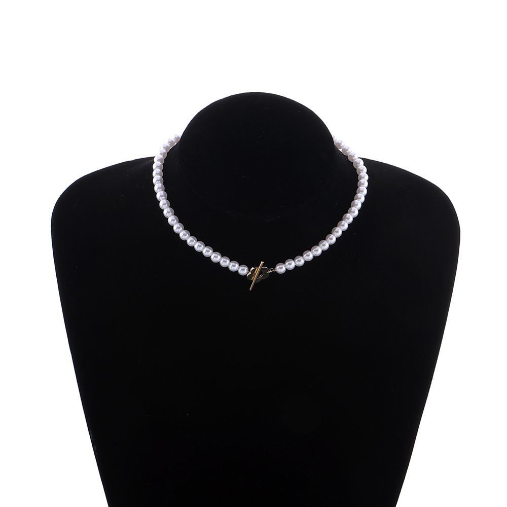 Vòng Cổ Choker Bằng Thép Đính Hạt Ngọc Trai Nhiều Màu Sắc Lãng Mạn Phong Cách Hàn Quốc Cho Nữ