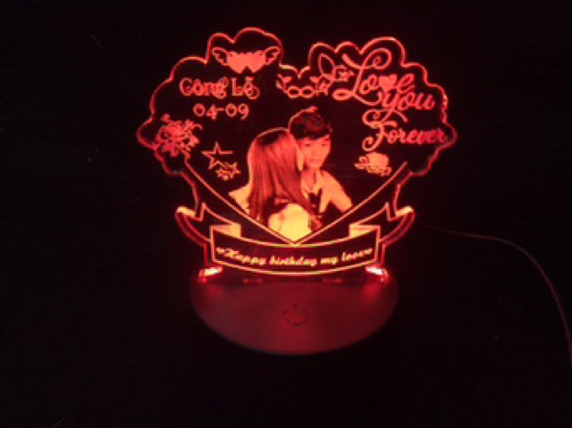 Đèn Led 3D, quà tặng theo yêu cầu ~ Happy Birthday My Love