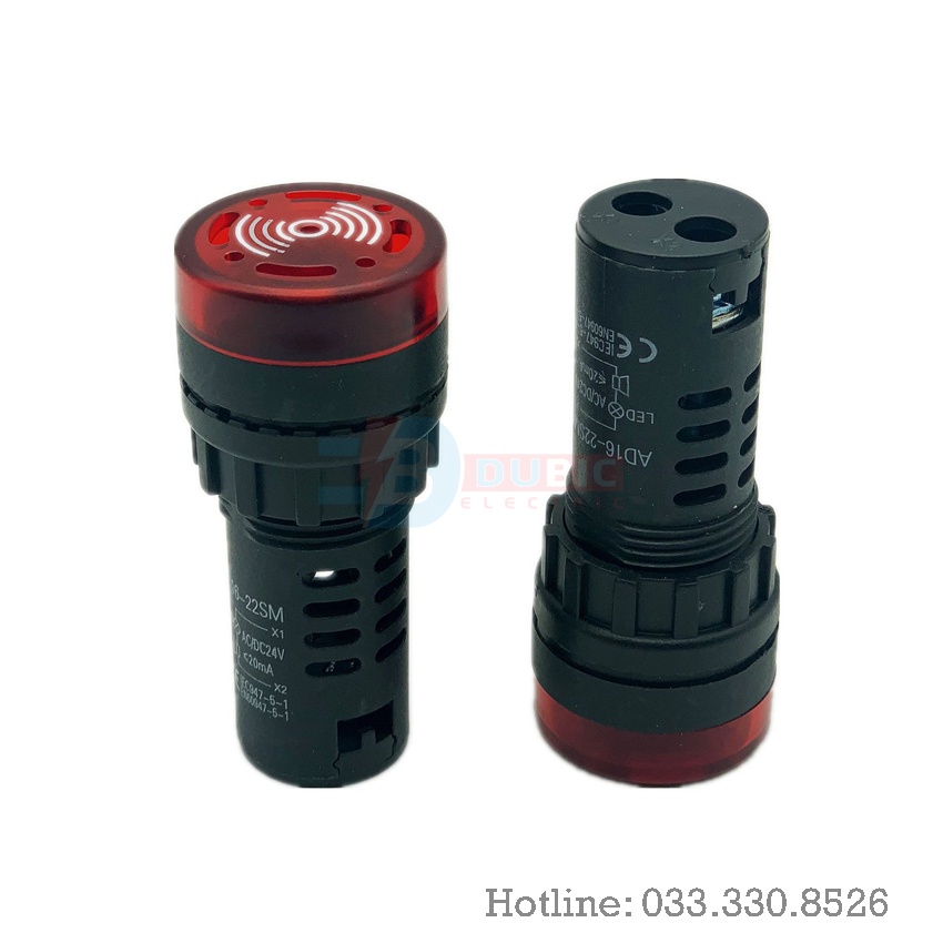 Đèn báo pha có còi 12V 24V 220V AD16-22SM phi 22 - DUBIC ELECTRIC