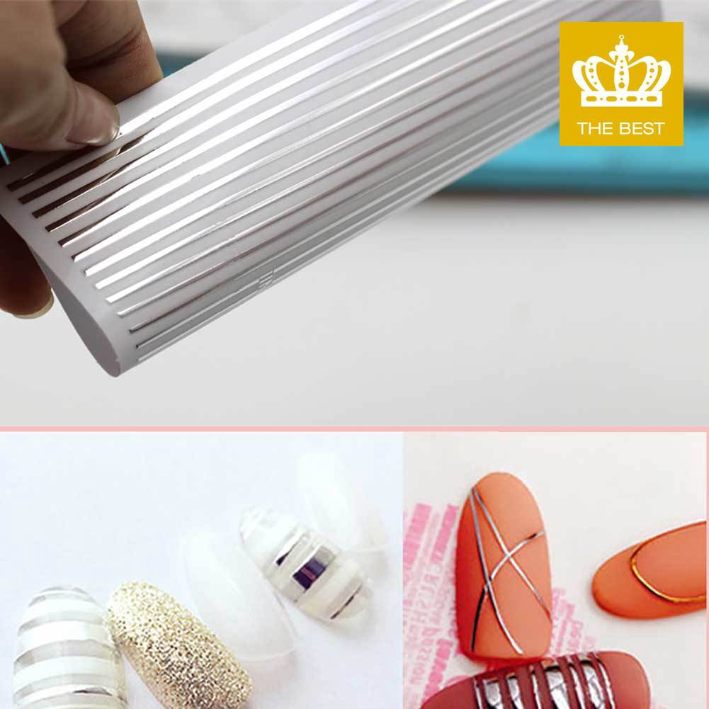 Miếng dán móng trang trí hoạ tiết kẻ sọc 3D đẹp mắt