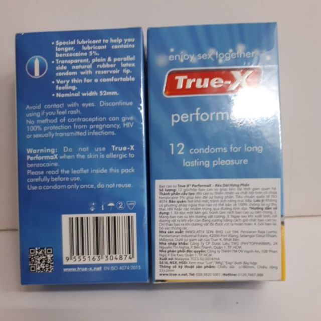 Bao cao su True X ( Hộp 12 cái)