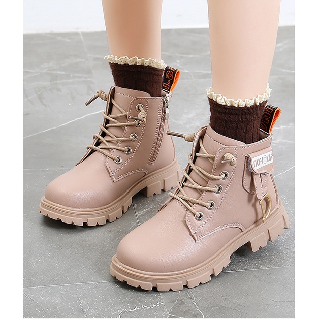 Giày bốt cao cấp cho bé gái khóa kéo dễ thương, da mềm , đế êm, phong cách hàn quốc HQ108