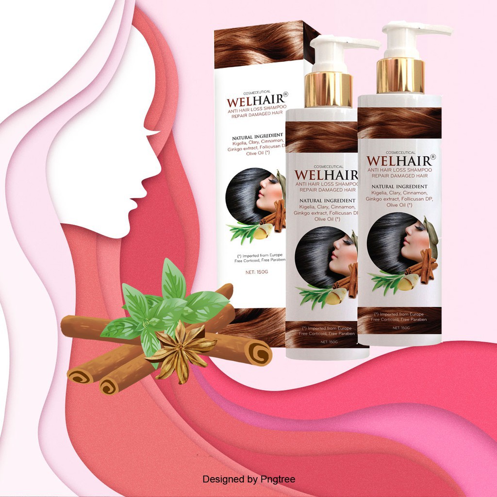 Dầu gội WELHAIR [Chai 150gr] - Dầu gội ngăn rụng tóc, phục hồi hư tổn [Wellhair]