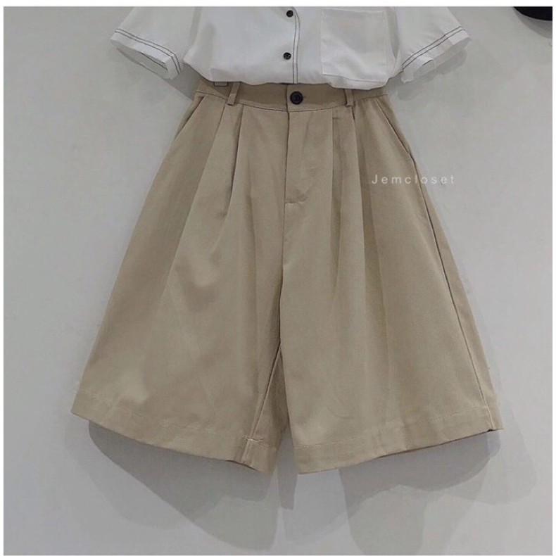 Quần đùi kaki thụng trơn LC / quần short thể thao dáng rộng | BigBuy360 - bigbuy360.vn