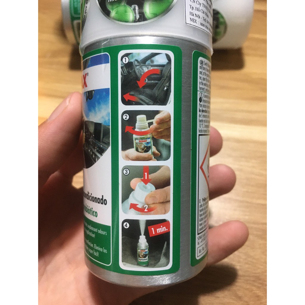 SONAX KHỬ MÙI DÀN LẠNH NỘI THẤT Ô TÔ HƯƠNG TRÀ XANH
