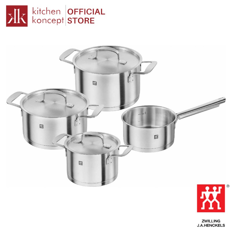 [Mã LT200 giảm 200K đơn 699K] Bộ Nồi 3 Lớp 4 Món Zwilling Base (1.5L; 2L, 3L, 3L, 3.5L)