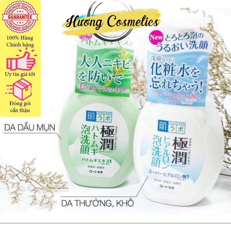 Sữa rửa mặt tạo bọt cho Hada Labo nội địa Nhật Bản đã về với Hương Cosmetics - 2 loại cho da dầu và da khô !