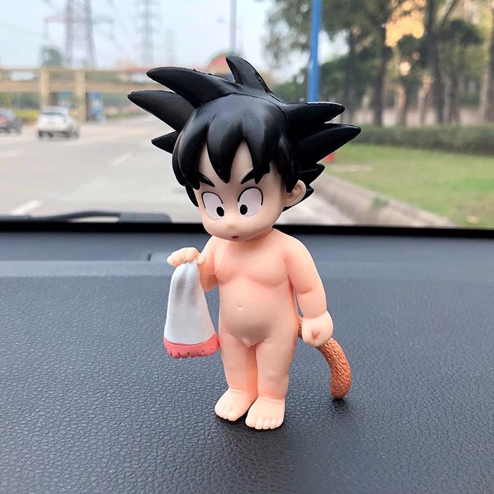 HILARIO Car Decoration Dragon Ball Action Figure Cartoon Towel Monkey King Bathing Goku Young Model Statue Kakarotto Figura Ornaments Anime Peripheral Toys PVC Car Dashboard Toys Sun Wukong Model