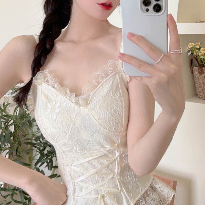 Áo Lót Hai Dây Phối Ren Hở Lưng Phong Cách Cổ Điển Quyến Rũ Dành Cho Nữ