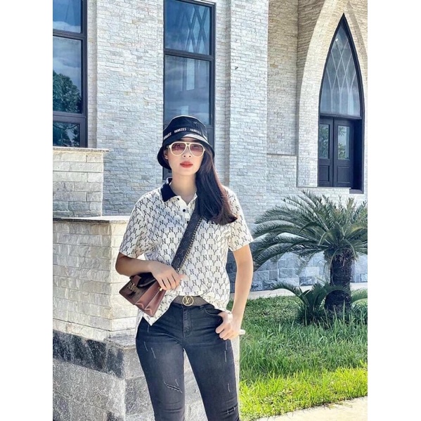 (ảnh thật form nam- nữ) Áo polo hàng đẹp không tì vết 2 màu xanh - trắng | BigBuy360 - bigbuy360.vn