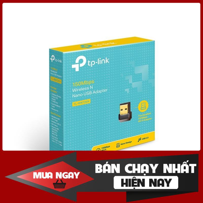 Card mạng TP-Link Wireless TL-WN725N USB chuẩn N 150Mb - Bảo hành chính hãng 24 tháng