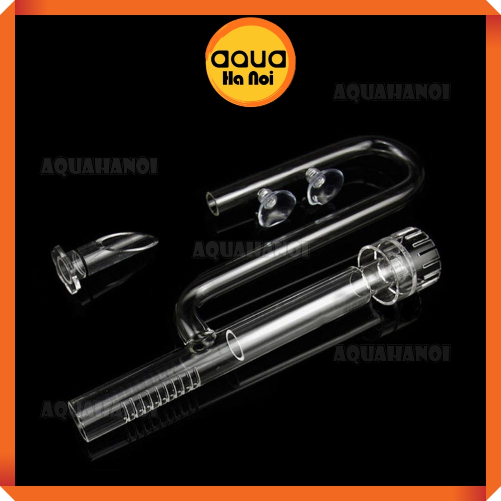 Đầu in thủy tinh trong suốt - Có lọc váng Phi 12/16mm - Hộp chống sốc - gắn máy lọc nước hồ cá thủy sinh