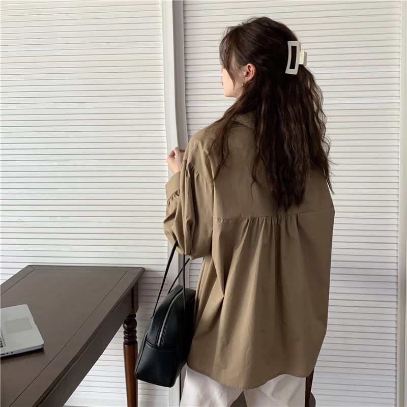 Áo sơ mi dài tay thắt dây phong cách retro thanh lịch 46717