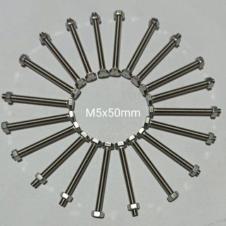 M5x50mm INOX 304 COMBO Bộ 20 Bu Long Con Tán M5 (5mm), 5 Li 5 Phân