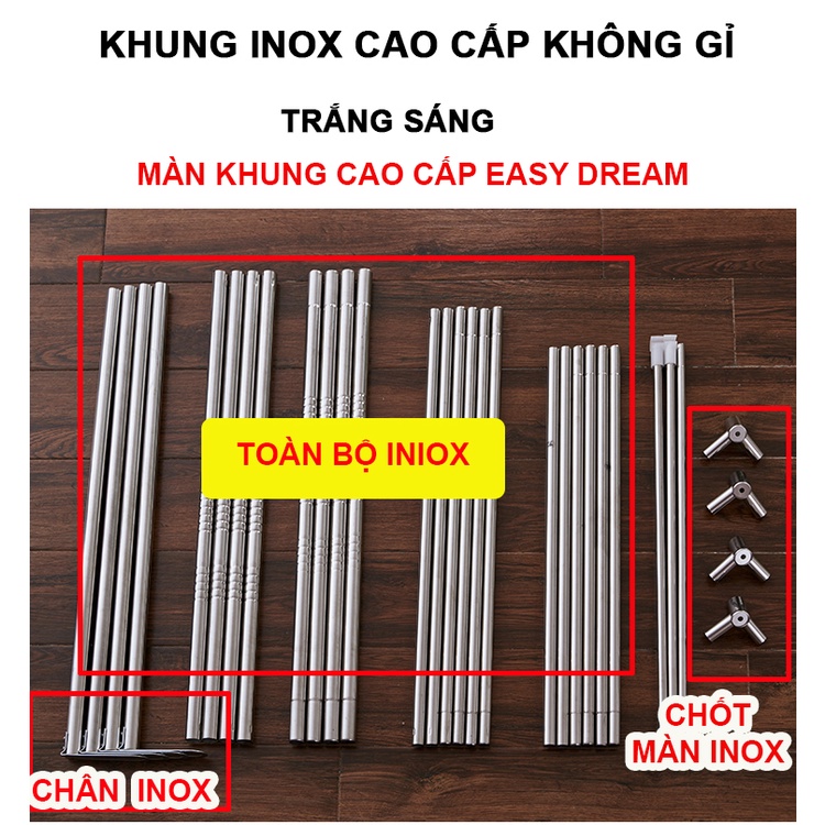 Mùng ngủ cao cấp EASY DREAM màn khung chống muỗi không khoan tường , chống côn trùng hàng chính hãng Easy Dream