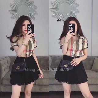 Aó sơ mi kẻ cổ sen